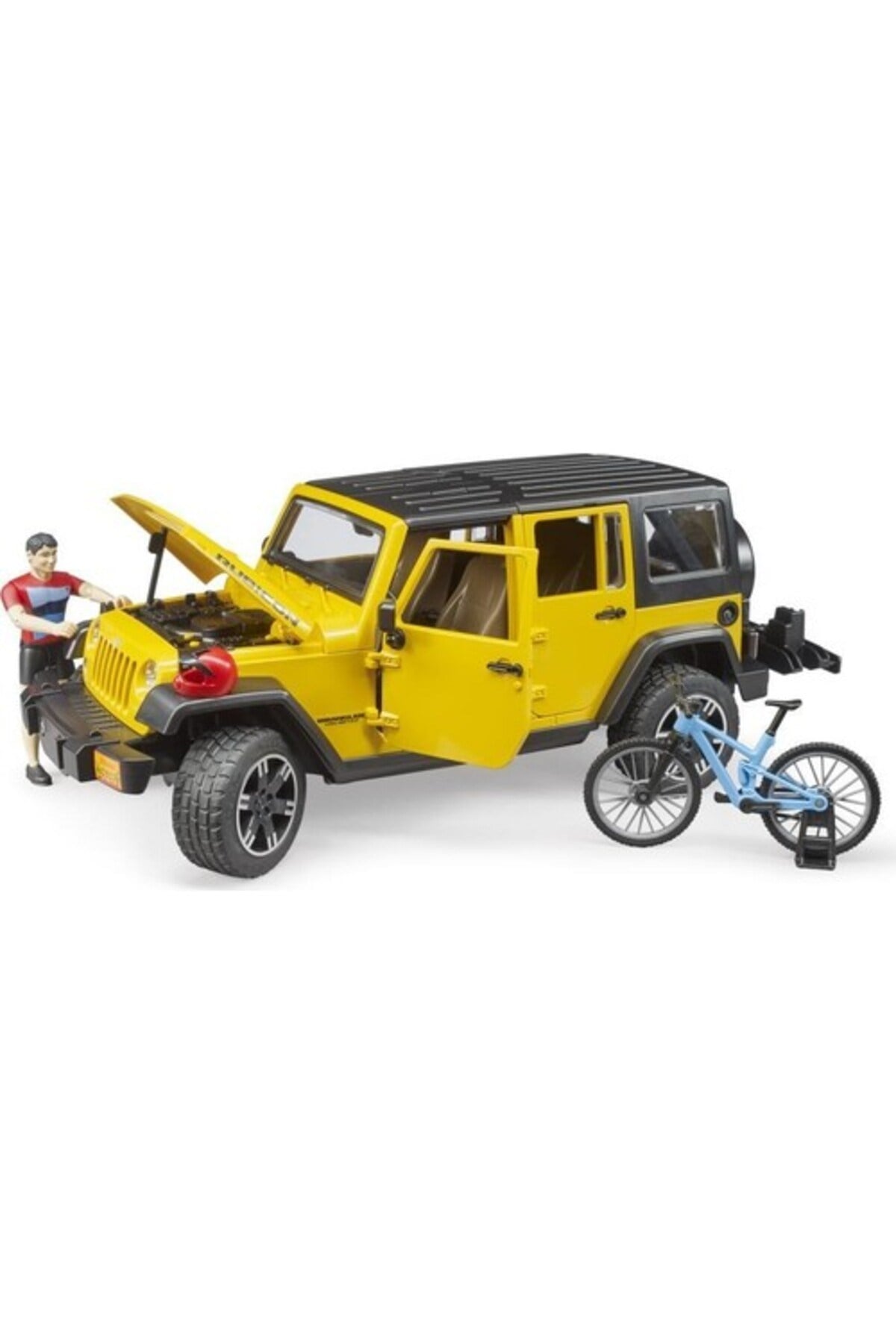 Bruder Jeep W. Rubicon & Bisiklet ve Sürücüsü 02543-Maket Araçlar