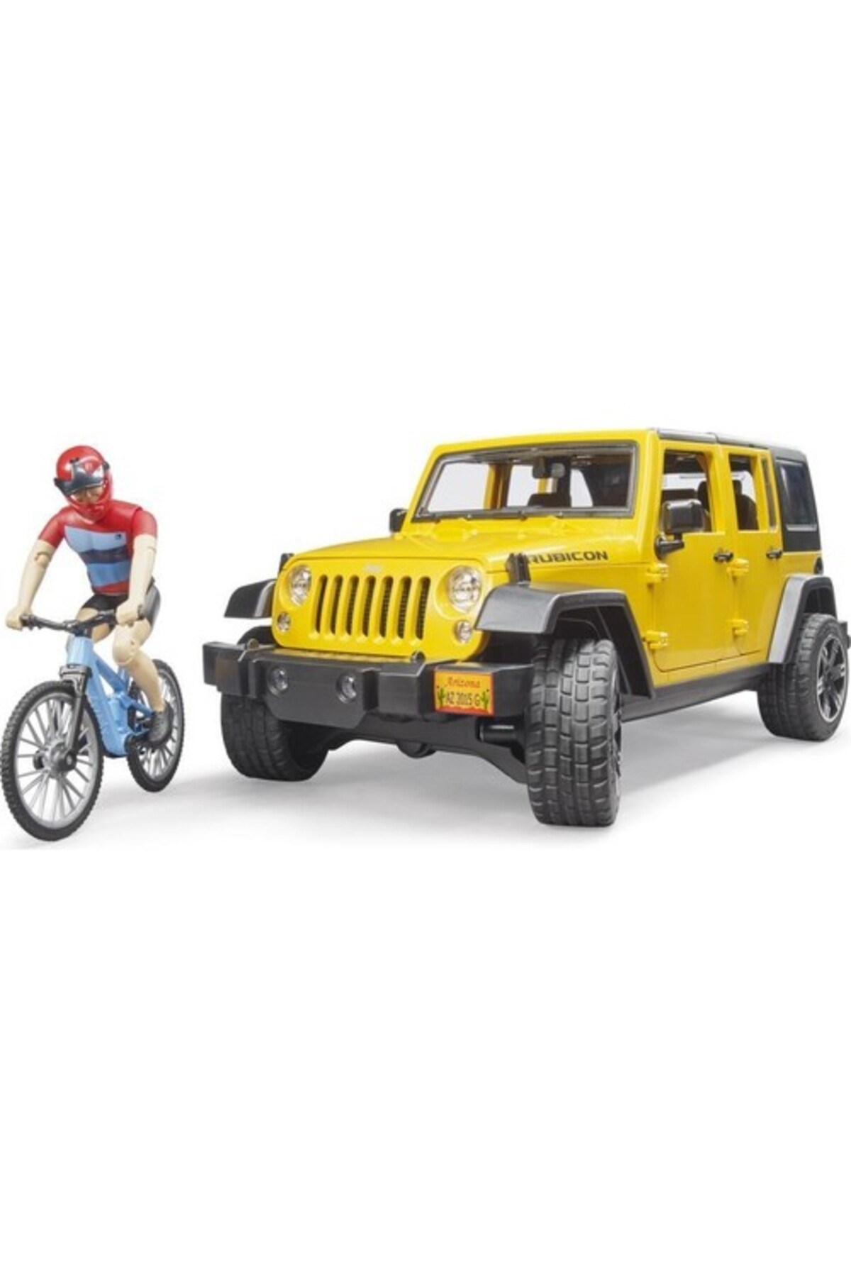 Bruder Jeep W. Rubicon & Bisiklet ve Sürücüsü 02543-Maket Araçlar