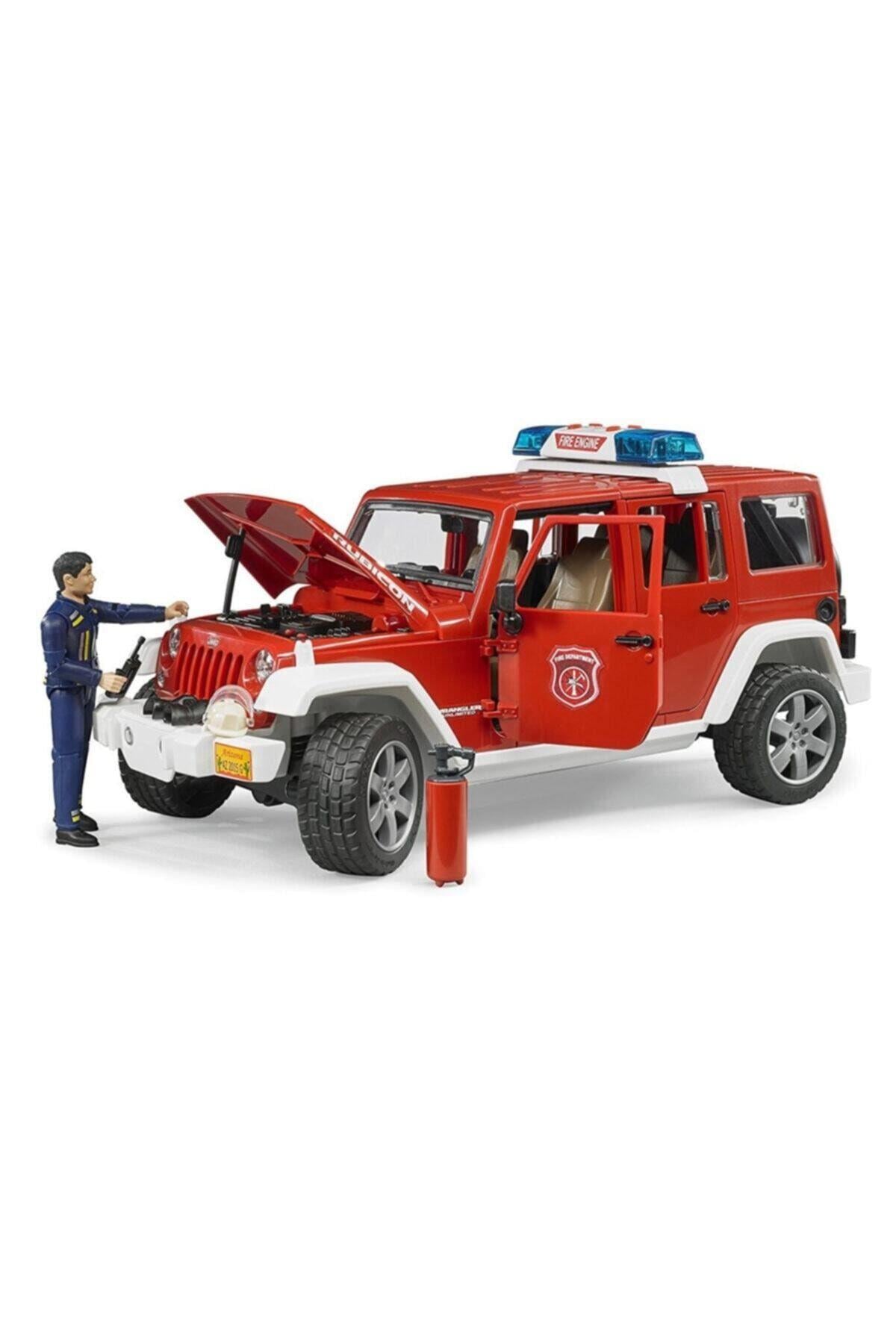 Bruder Jeep Wrangler Rubicon Itfaiye Ve Itfaiyeci Br02528-Oyuncak Arabalar ve Kamyonlar