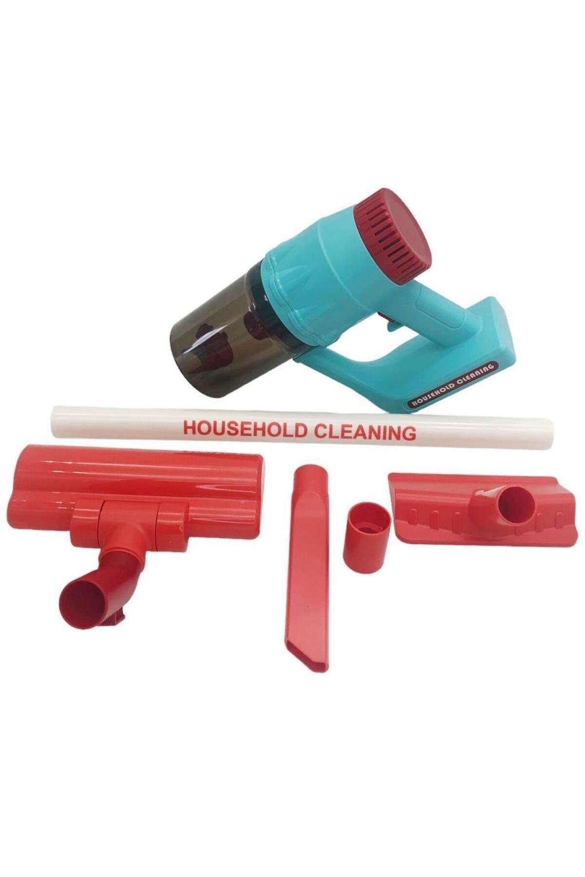 CAN OYUNCAK Temizlik Robotu ve Kablosuz Dikey Süpürge Set HJ608 Sesli Işıklı Oyuncak Dikey Süpürge-Kız Rol Oyuncakları