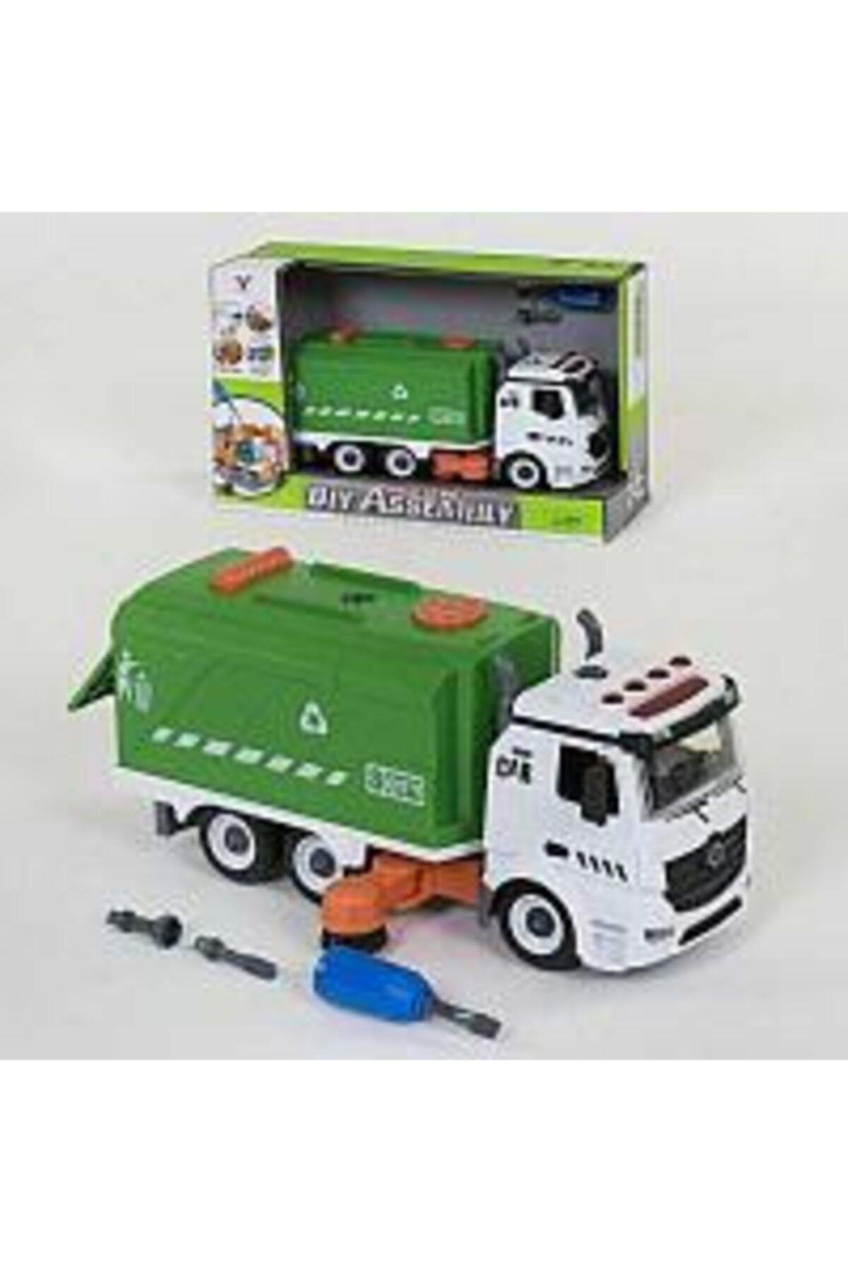 Ceren Kırtasiye Kutulu Sesli Işıklı Çöp Kamyonu Geri Dönüşüm Aracı Sök-tak Yeşil - Beyaz-Oyuncak Arabalar ve Kamyonlar