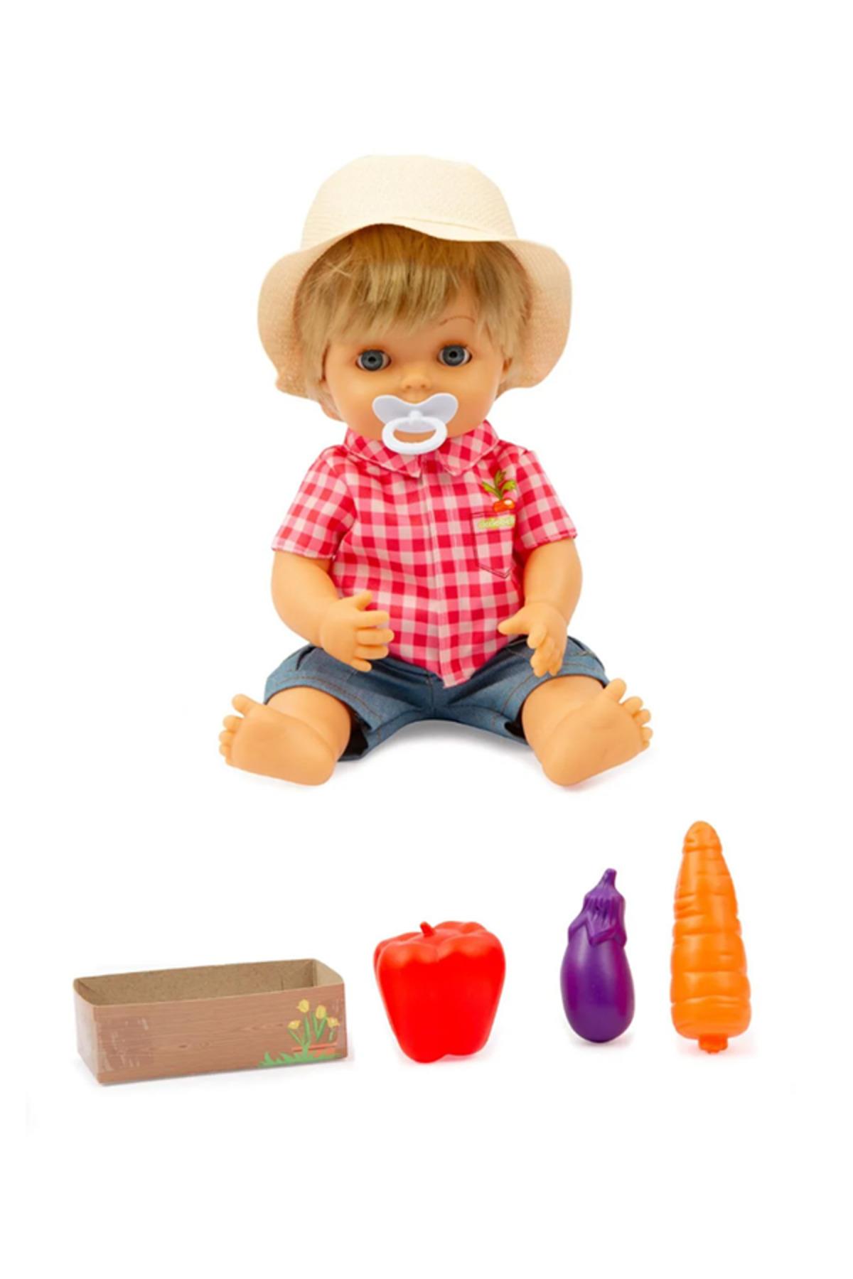 Cicciobello Bahçıvan Oyuncak Bebek 30 cm | Emzikli + Tırmık, Kürek, Sebze Setli Bahçe Temalı-Oyuncak Bebekler