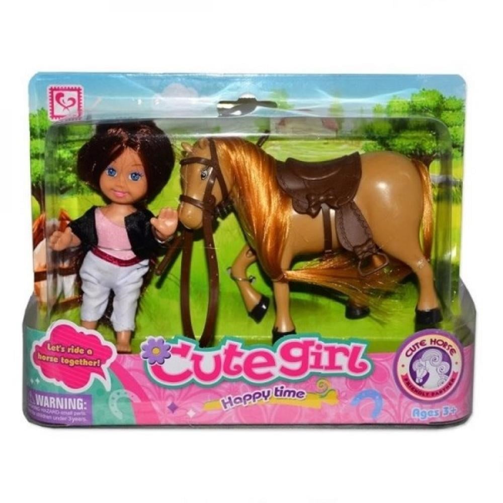 Cute Girl Sevimli Atlı Mini Manken Bebek-Oyuncak Bebekler