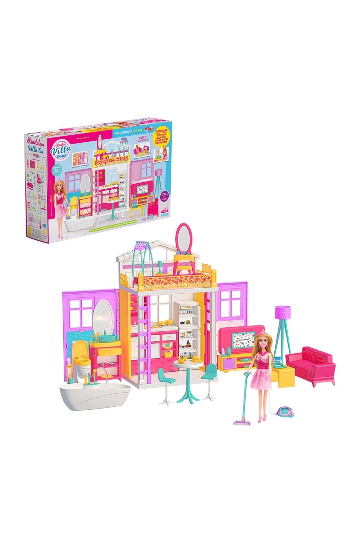 DEDE Linda'nın Villa Evi Oyun Evleri Büyük Boy Set-Kız Rol Oyuncakları
