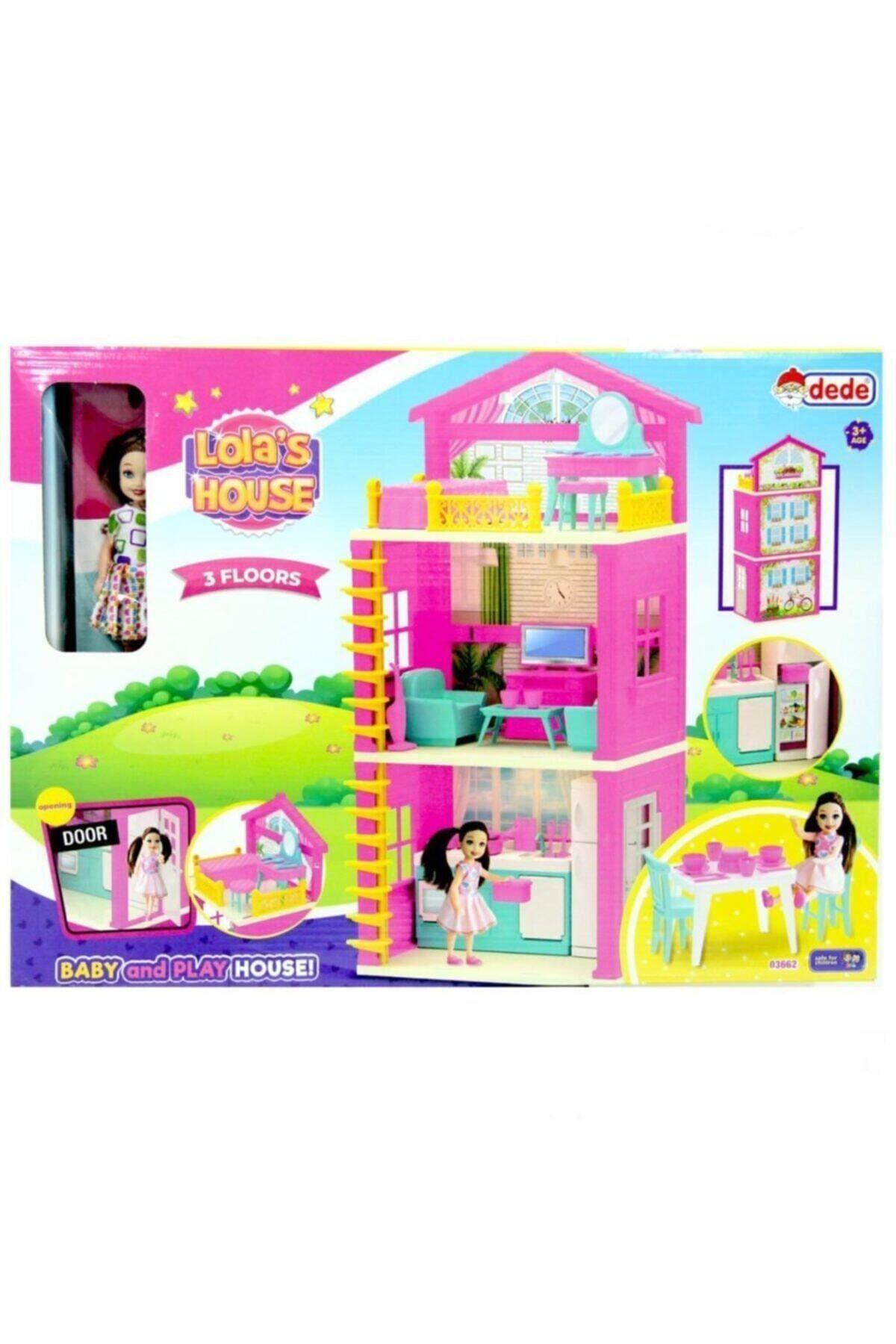 DEDE Lola'nın 3 Katlı Ev Seti 03662-Kız Rol Oyuncakları