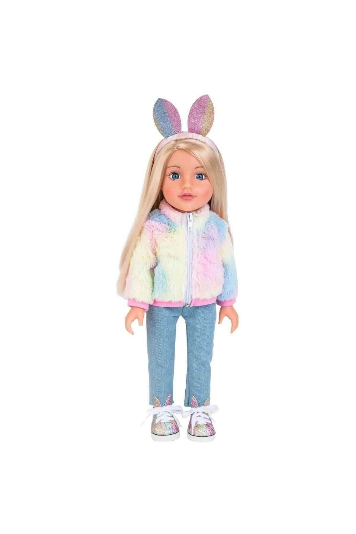 Designafriend Tavşan Kulaklı Saç Bantlı Bebek 47 cm-Oyuncak Bebekler