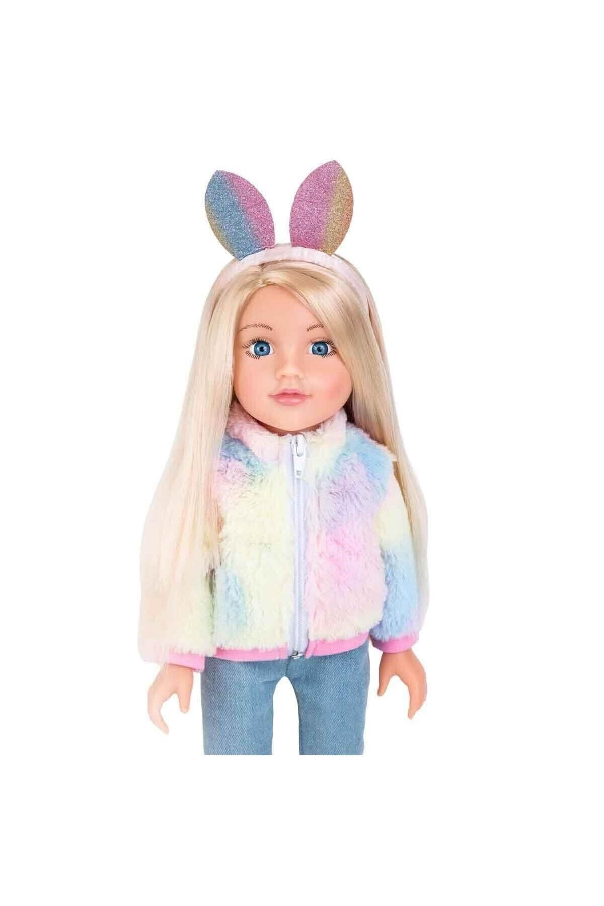 Designafriend Tavşan Kulaklı Saç Bantlı Bebek 47 cm-Oyuncak Bebekler