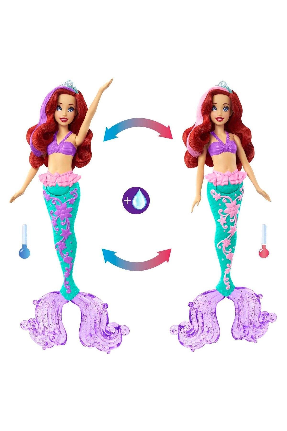 Disney Prenses Muhteşem Renk Değiştiren Saçlı Deniz Kızı Ariel HLW00-Oyuncak Bebekler