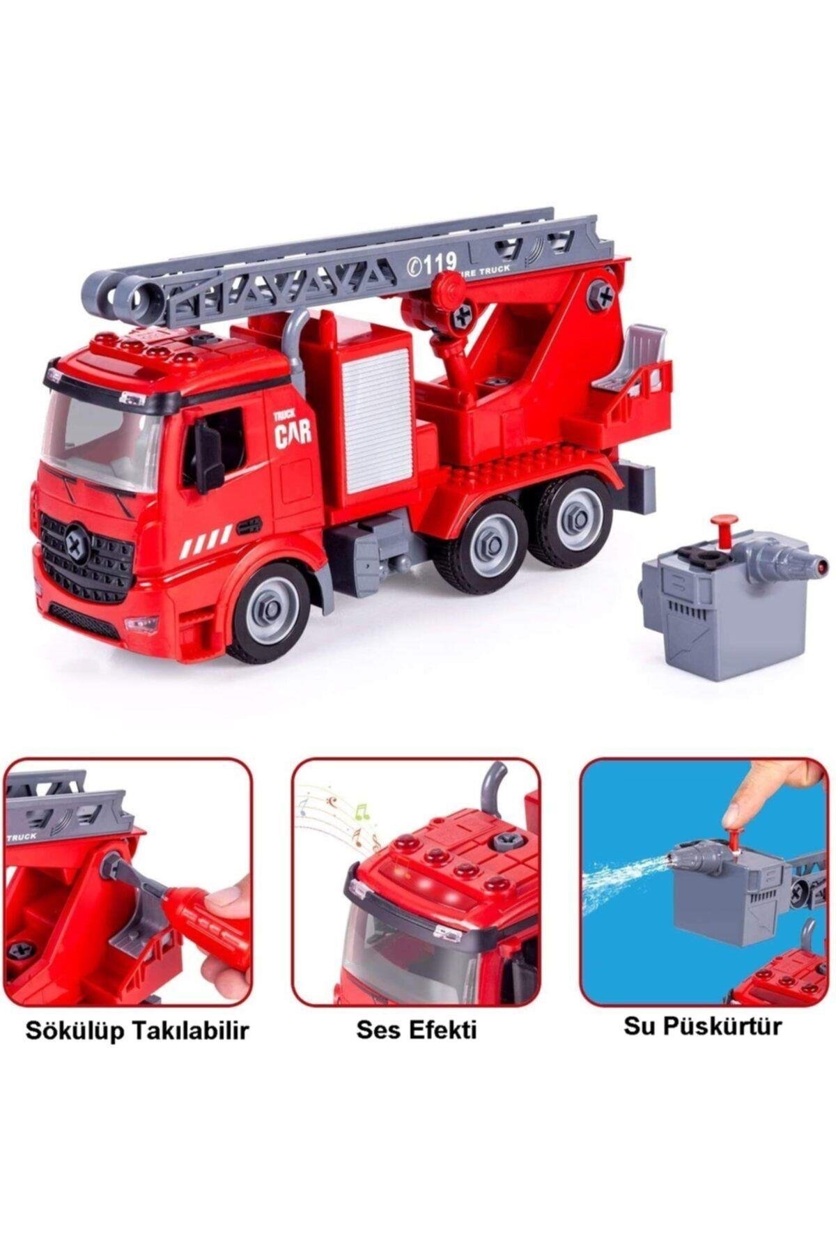 Diy Assembly Işıklı Sesli Sök Tak Itfaiye Aracı-Erkek Oyuncakları