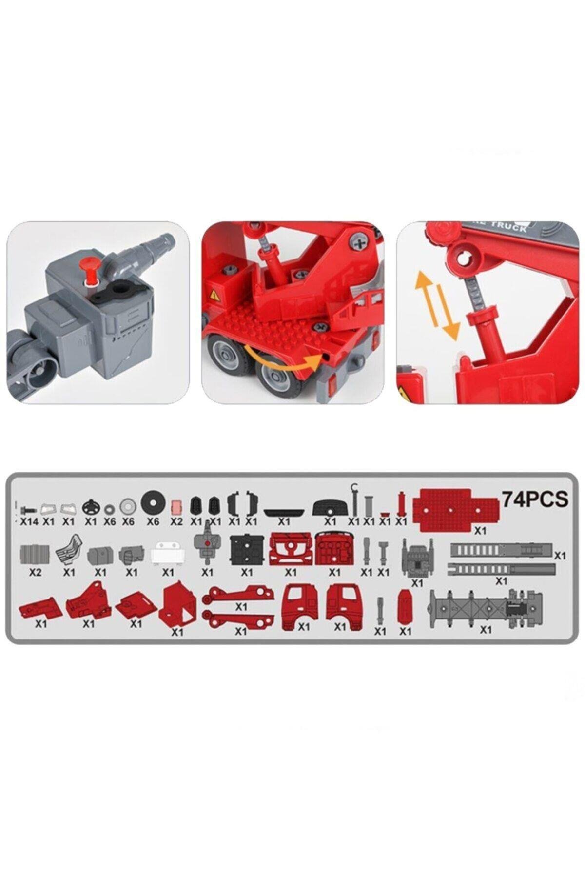 Diy Assembly Işıklı Sesli Sök Tak Itfaiye Aracı-Erkek Oyuncakları