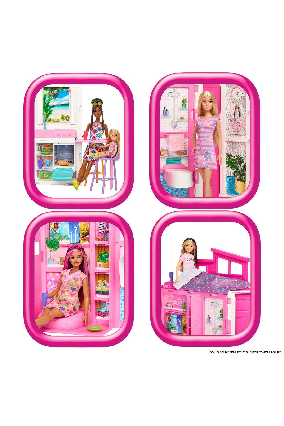Doll House Playset, Getaway House with 4 Play Areas Including Kitchen, Bathroom, Bedroom and Lounge-Kız Rol Oyuncakları