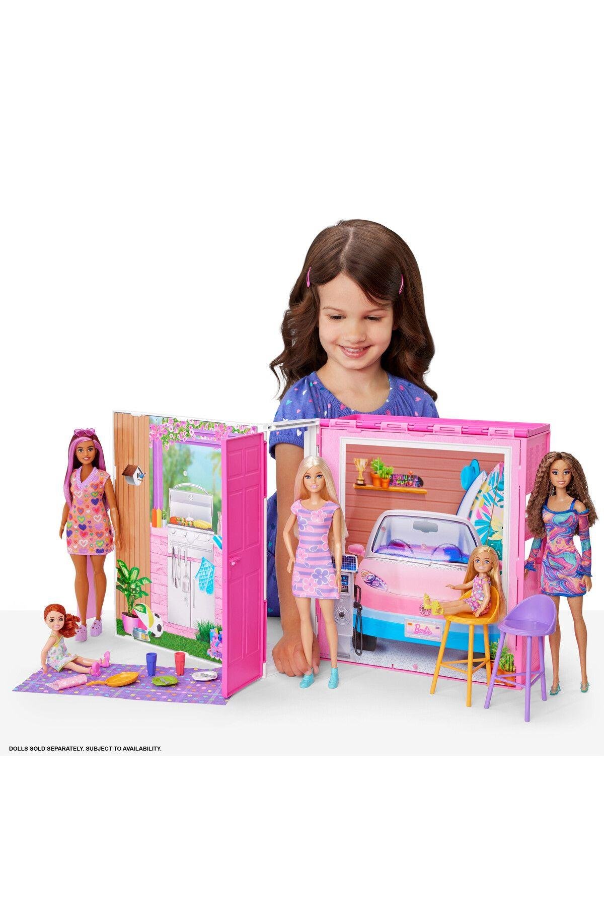 Doll House Playset, Getaway House with 4 Play Areas Including Kitchen, Bathroom, Bedroom and Lounge-Kız Rol Oyuncakları