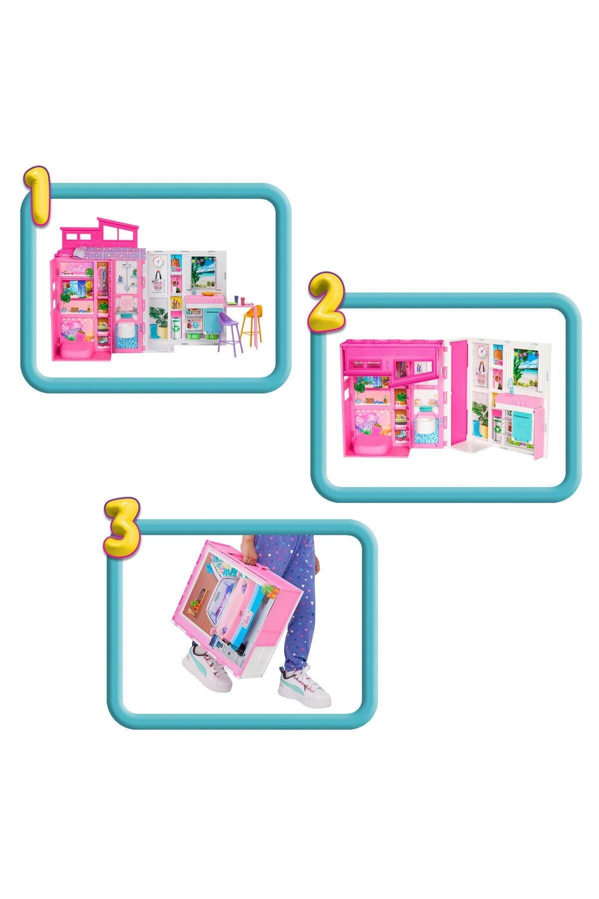 Doll House Playset, Getaway House with 4 Play Areas Including Kitchen, Bathroom, Bedroom and Lounge-Kız Rol Oyuncakları