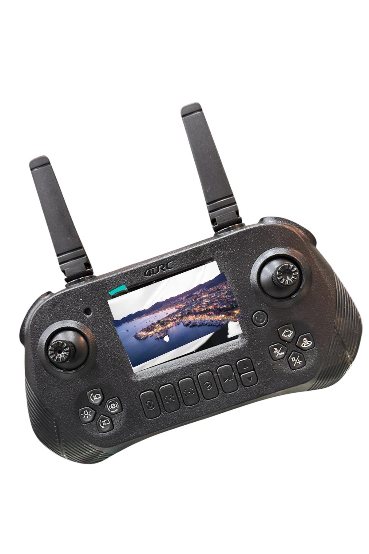 DRONE 1080P Full HD Camera Brushless Motor kumanda ekranlı görüntü yedek batarya-Helikopter ve Drone