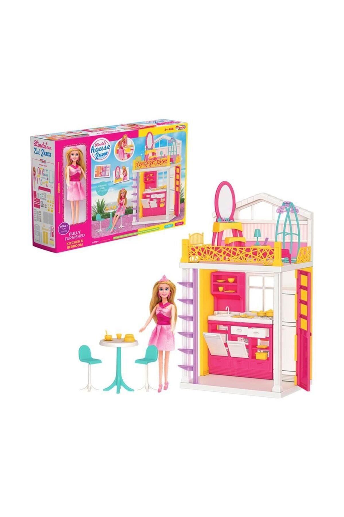 FEN TOYS 03734 Dede, Linda'nın 2 Katlı Evi-Kız Rol Oyuncakları