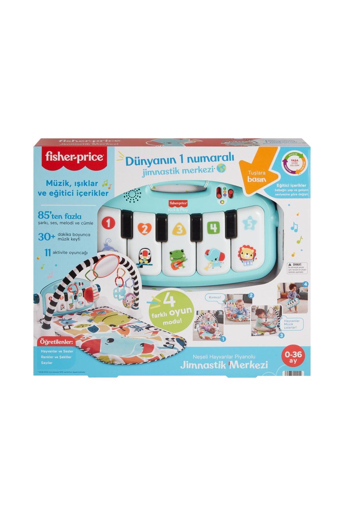 Fisher-Price Neşeli Hayvanlar Piyanolu Jimnastik Merkezi-Eğitici Oyuncak