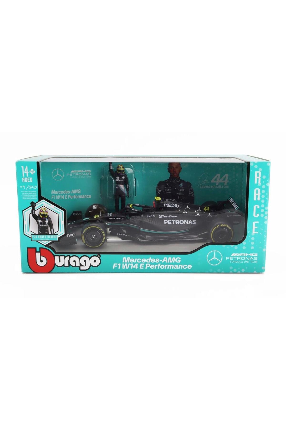 Formula 1 Mercedes F1 W14 Lewis Hamilton 1/24 Diecast Model Koleksiyon Araba ve Özel Figür-Maket Araçlar