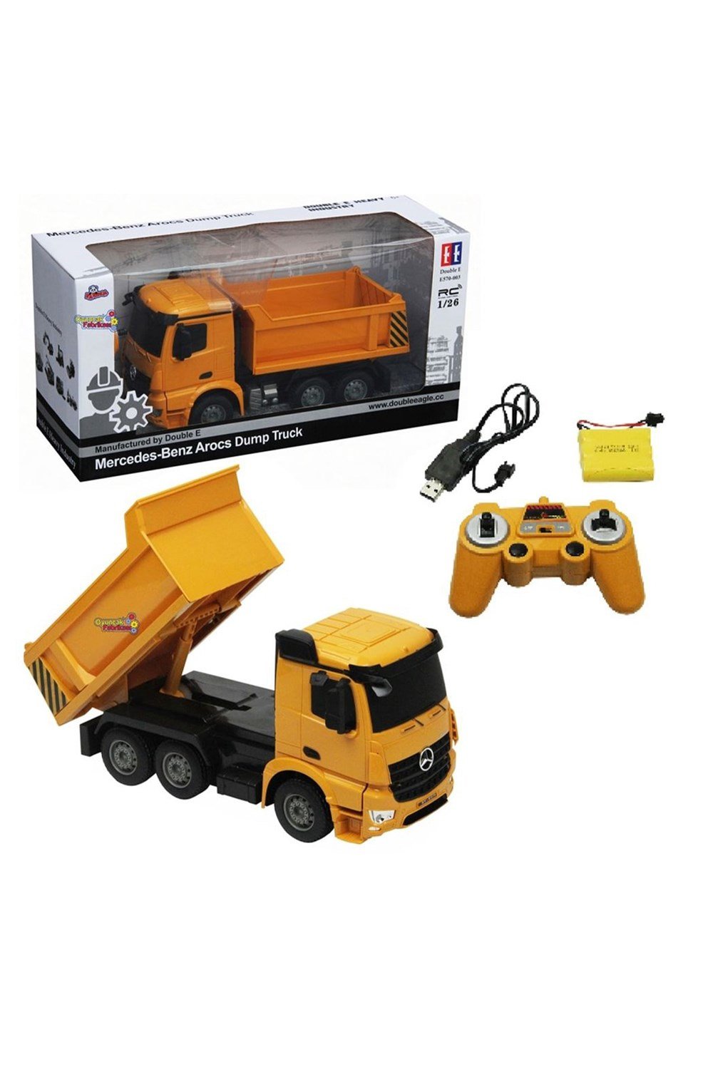 Full Fonksiyon Şarjlı 1:26 Damperli Kamyon (Mercedes - Benz Arocs)-Uzaktan Kumandalı Araçlar