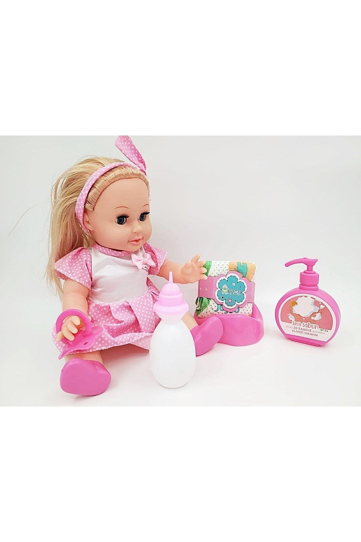 Global Toys Altını Islatan 8 Farklı Türkçe Cümle Kuran Biberon Ve Emzikli 32 Cm Roza Bebek-Oyuncak Bebekler