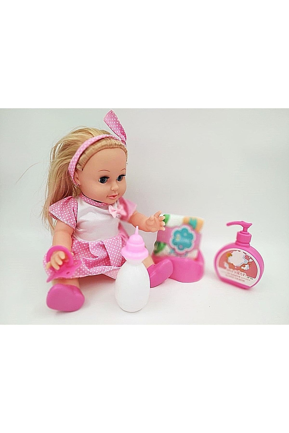 Global Toys Altını Islatan 8 Farklı Türkçe Cümle Kuran Biberon Ve Emzikli 32 Cm Roza Bebek-Oyuncak Bebekler