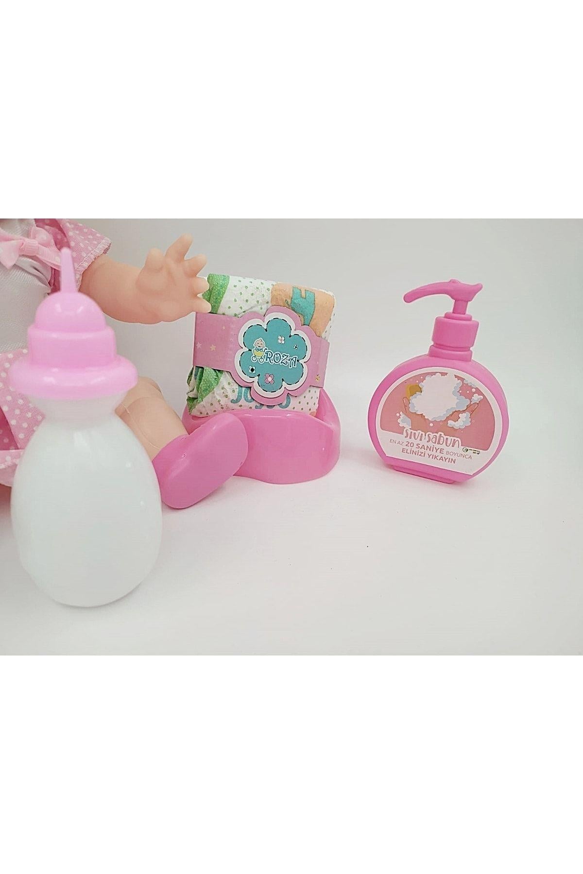 Global Toys Altını Islatan 8 Farklı Türkçe Cümle Kuran Biberon Ve Emzikli 32 Cm Roza Bebek-Oyuncak Bebekler