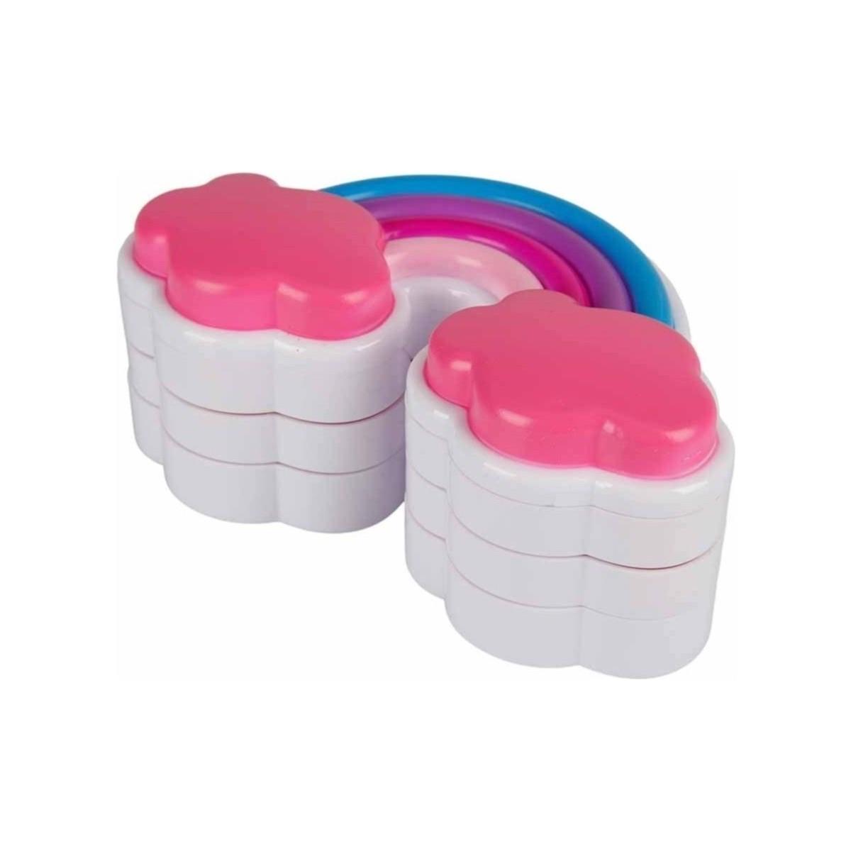 Gökkuşağı Şekilli 3 Katmanlı Oyuncak Güzellik ve Makyaj Seti-Kız Rol Oyuncakları