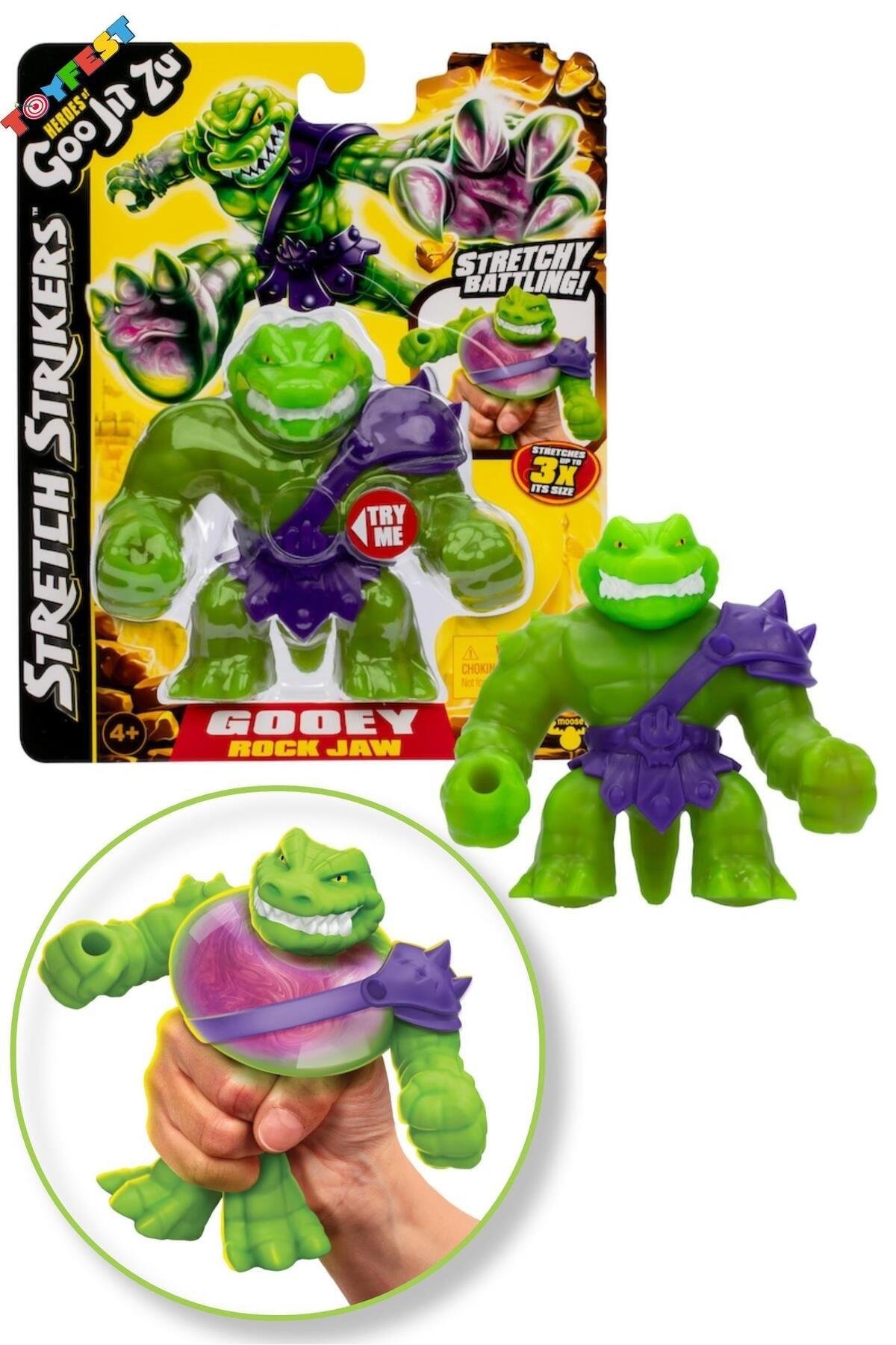 Goo Jit Zu Stretch Strikers Esnek Uzayan Yumuşak Tekli Figür Paket - Rock Jaw-Karakter Figürleri