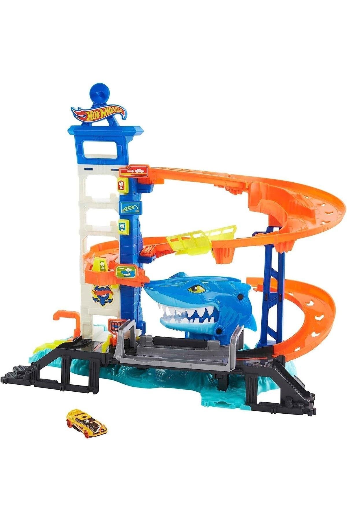 HOT WHEELS City Köpek Balığından Kaçış Oyun Seti-Araba Garaj ve Setleri