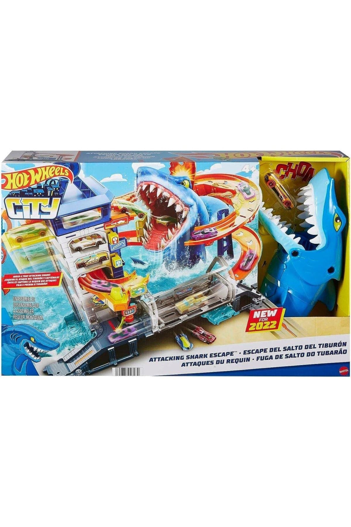 HOT WHEELS City Köpek Balığından Kaçış Oyun Seti-Araba Garaj ve Setleri