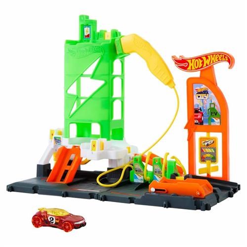 Hot Wheels Elektrikli Araç Şarj İstasyonu Oyun Seti HTN79-Araba Garaj ve Setleri