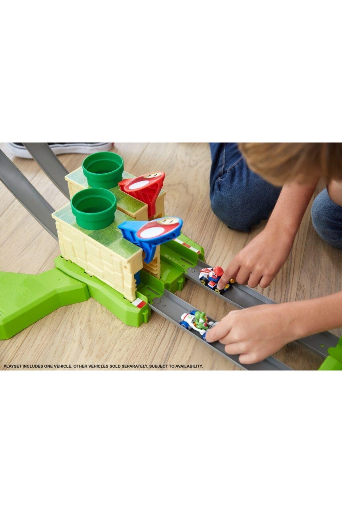 HOT WHEELS Mario Kart Çılgın Dönüş Parkuru Yarış Seti Ghk15-Araba Garaj ve Setleri