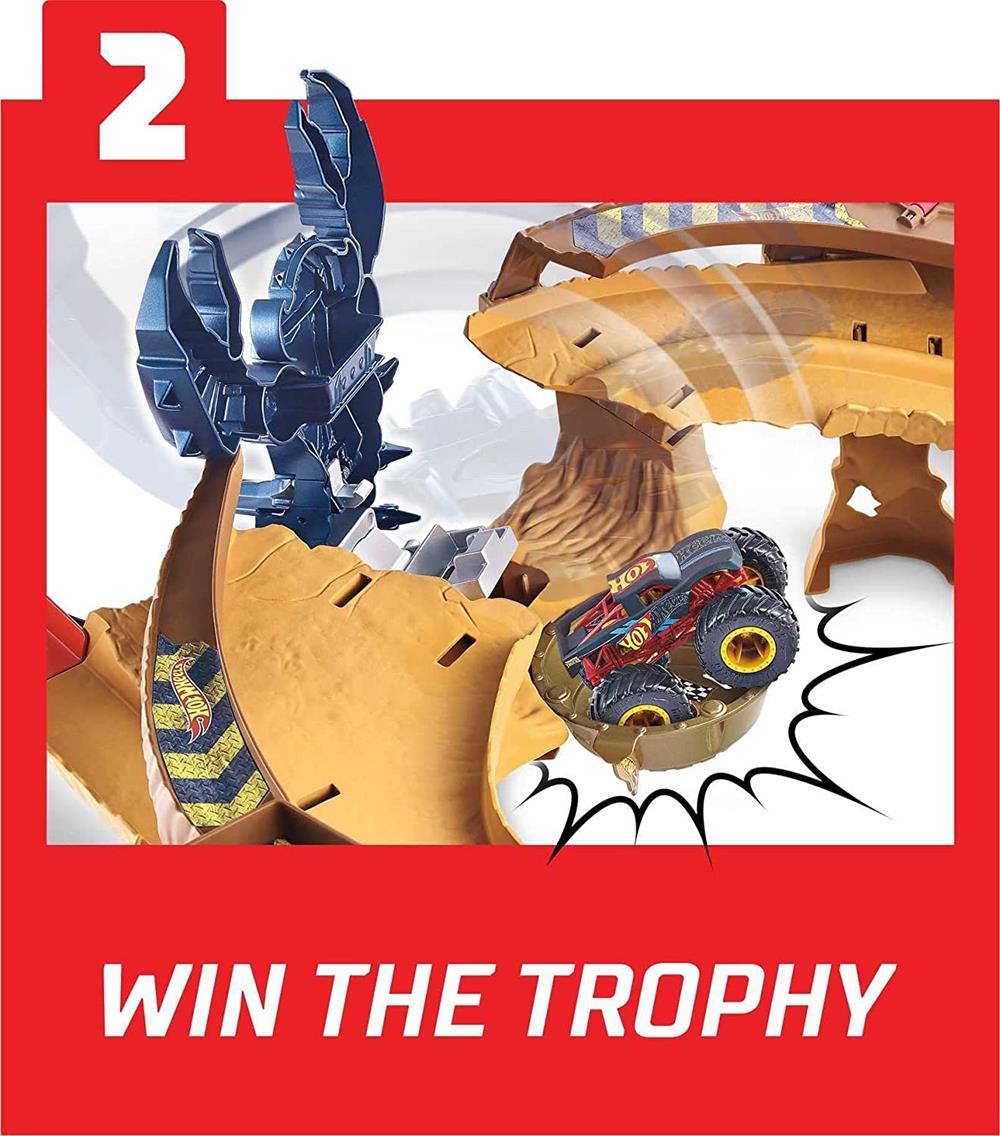 Hot Wheels Monster Trucks Akrep Isırığı Yarış Pisti GTL33-Araba Garaj ve Setleri