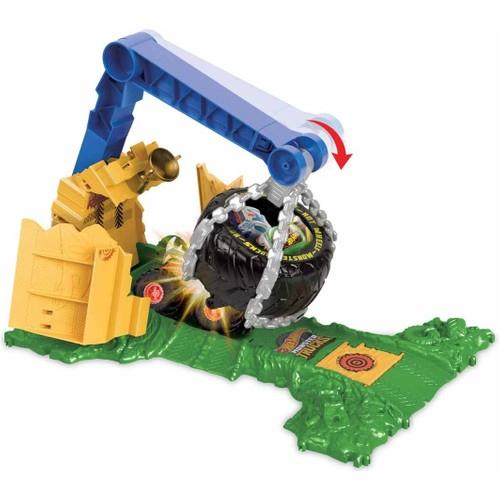 Hot Wheels Monster Trucks Arenada Rhinomite Mücadelesi Oyun Seti HTP18-Araba Garaj ve Setleri