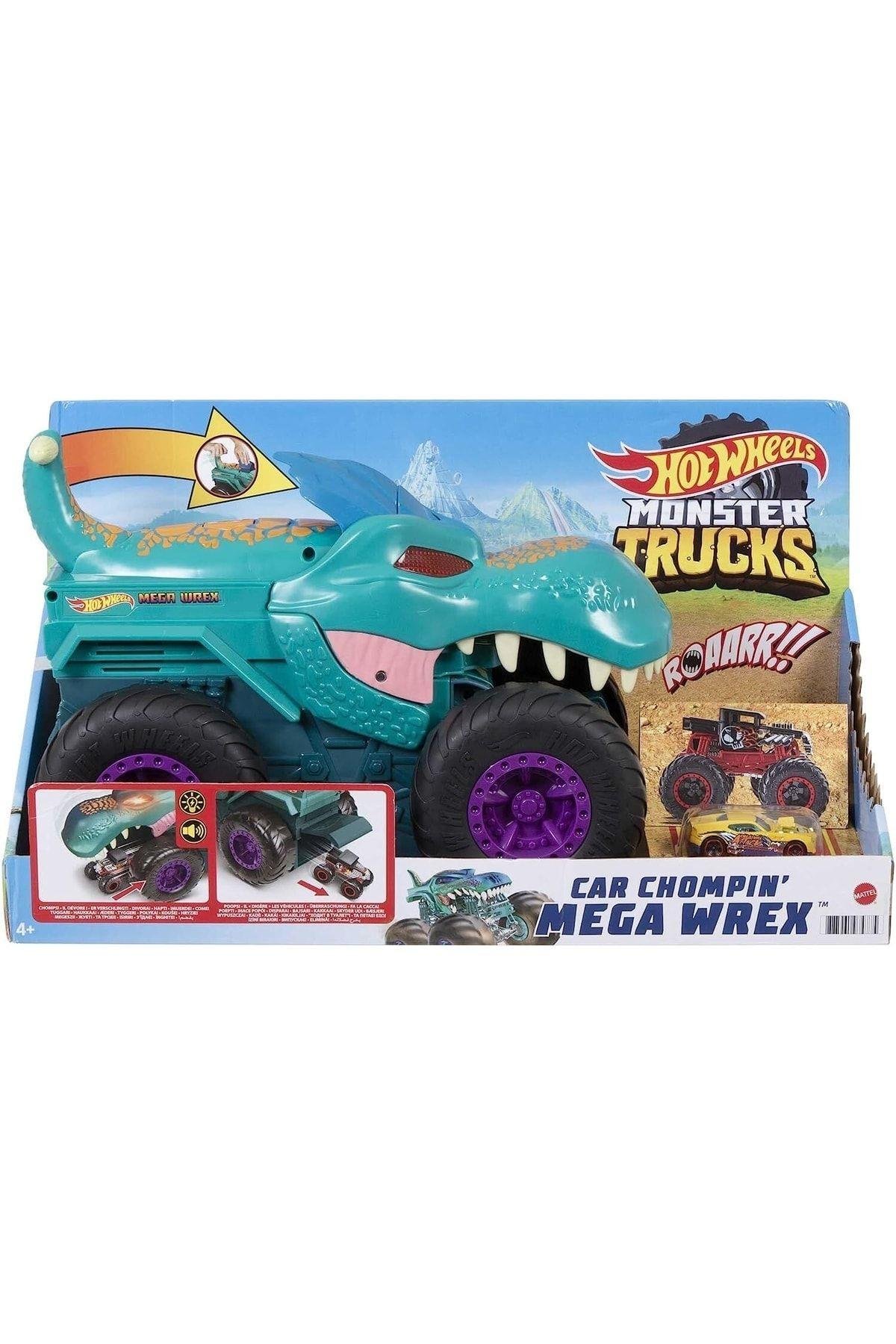 HOT WHEELS Monster Trucks Car Chompin' Mega-wrex Araç-Oyuncak Arabalar ve Kamyonlar