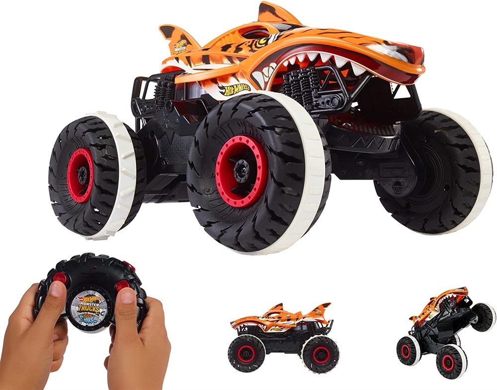 Hot Wheels Monster Trucks Durdurulamaz Tiger Shark HGV87-Oyuncak Arabalar ve Kamyonlar