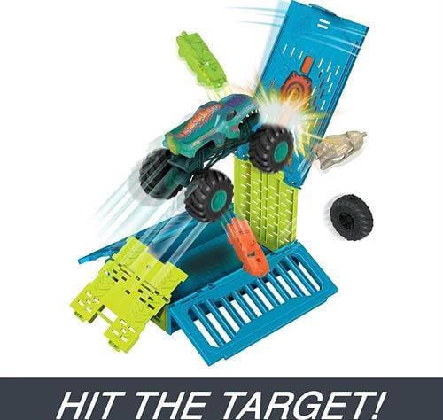 Hot Wheels Monster Trucks Mega-Wrex'in Çarpışma Kafesi HNC29-Araba Garaj ve Setleri