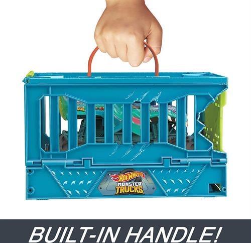 Hot Wheels Monster Trucks Mega-Wrex'in Çarpışma Kafesi HNC29-Araba Garaj ve Setleri
