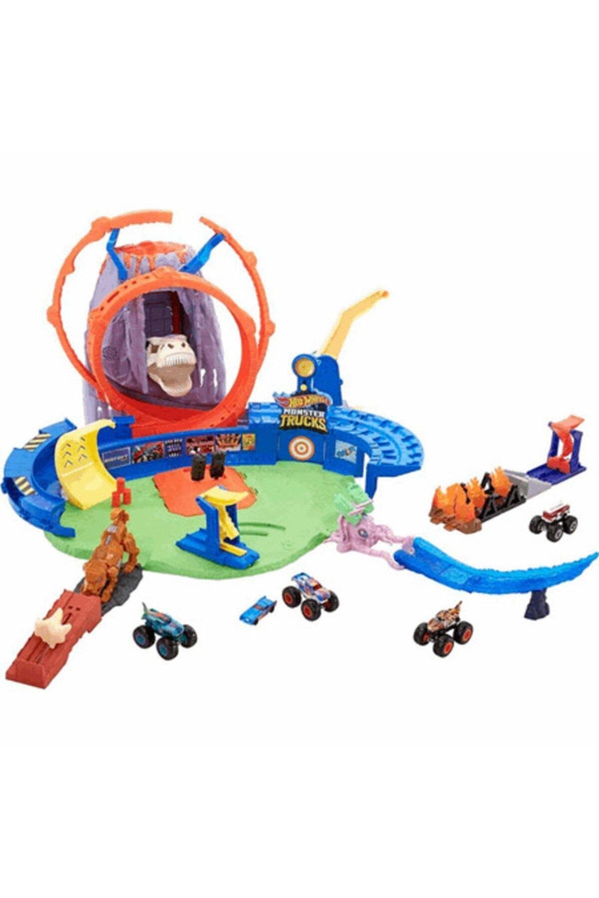 HOT WHEELS Monster Trucks Volkanik Alanda Macera Oyun Seti Gyl14-Araba Garaj ve Setleri