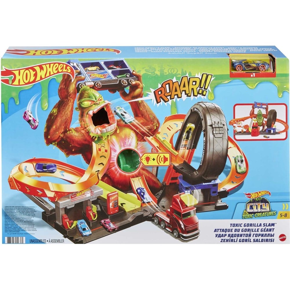 Hot Wheels Zehirli Goril Saldırısı Oyun Seti GTT94-Araba Garaj ve Setleri