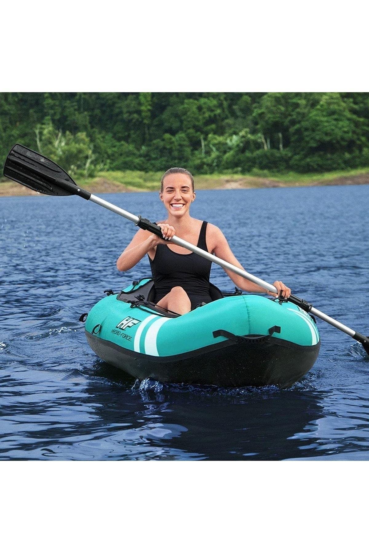 Hydro-force Venture X1 Kayak Tek Kişilik Şişme Kano Set Turkuaz-Deniz ve Havuz Ürünleri