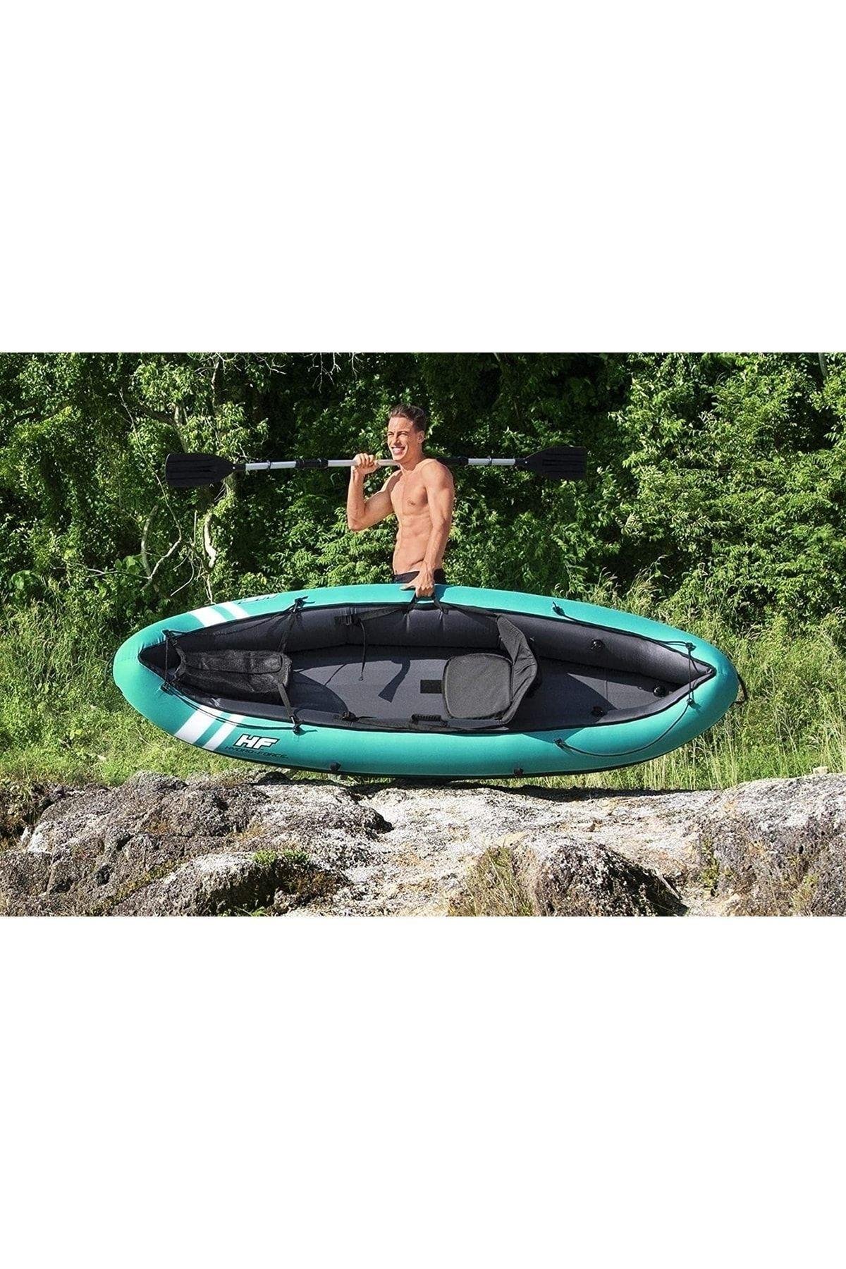 Hydro-force Venture X1 Kayak Tek Kişilik Şişme Kano Set Turkuaz-Deniz ve Havuz Ürünleri