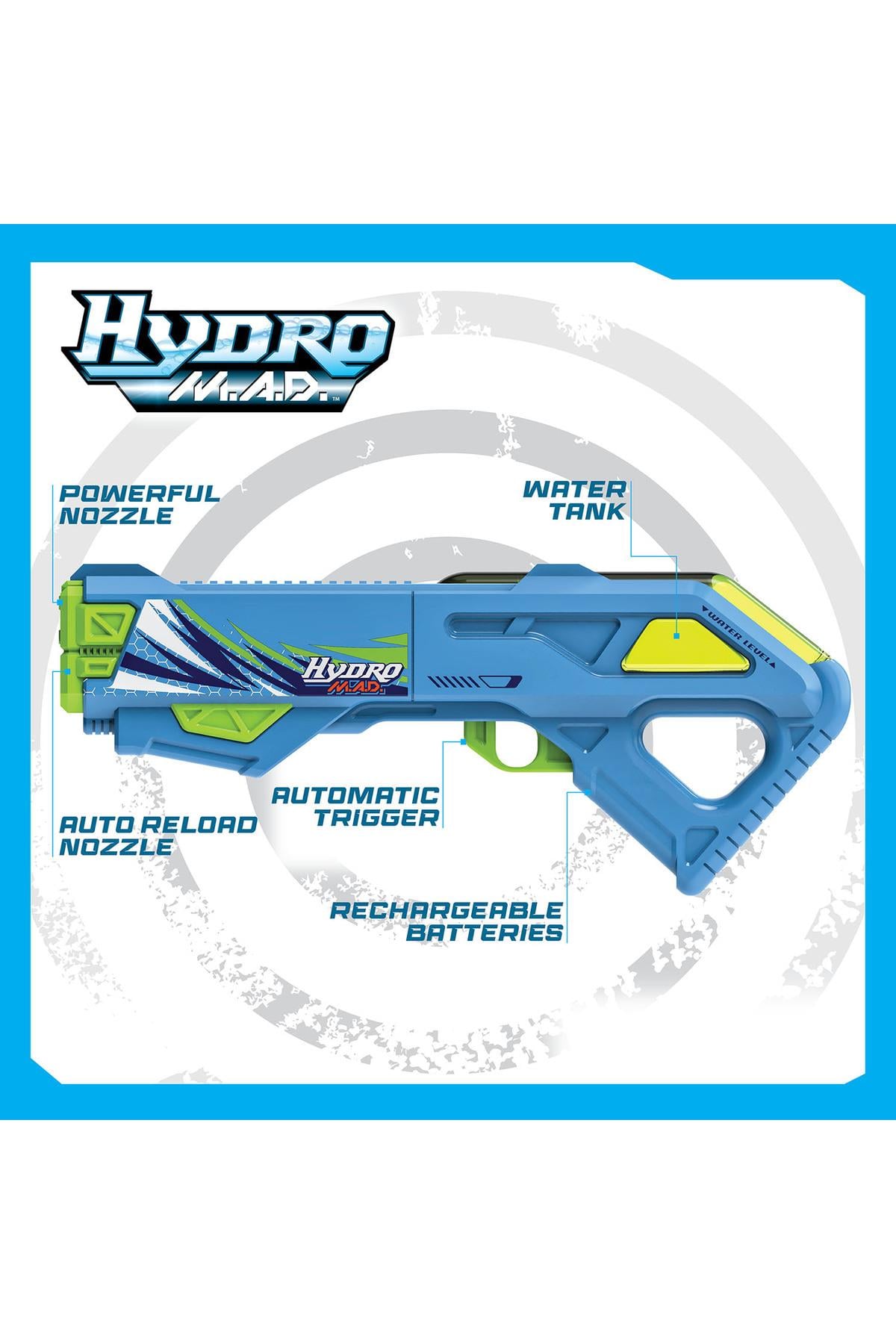 Hydro M.A.D. Elektrikli Su Tabancası - Beyaz 81150-Oyuncak Silahlar