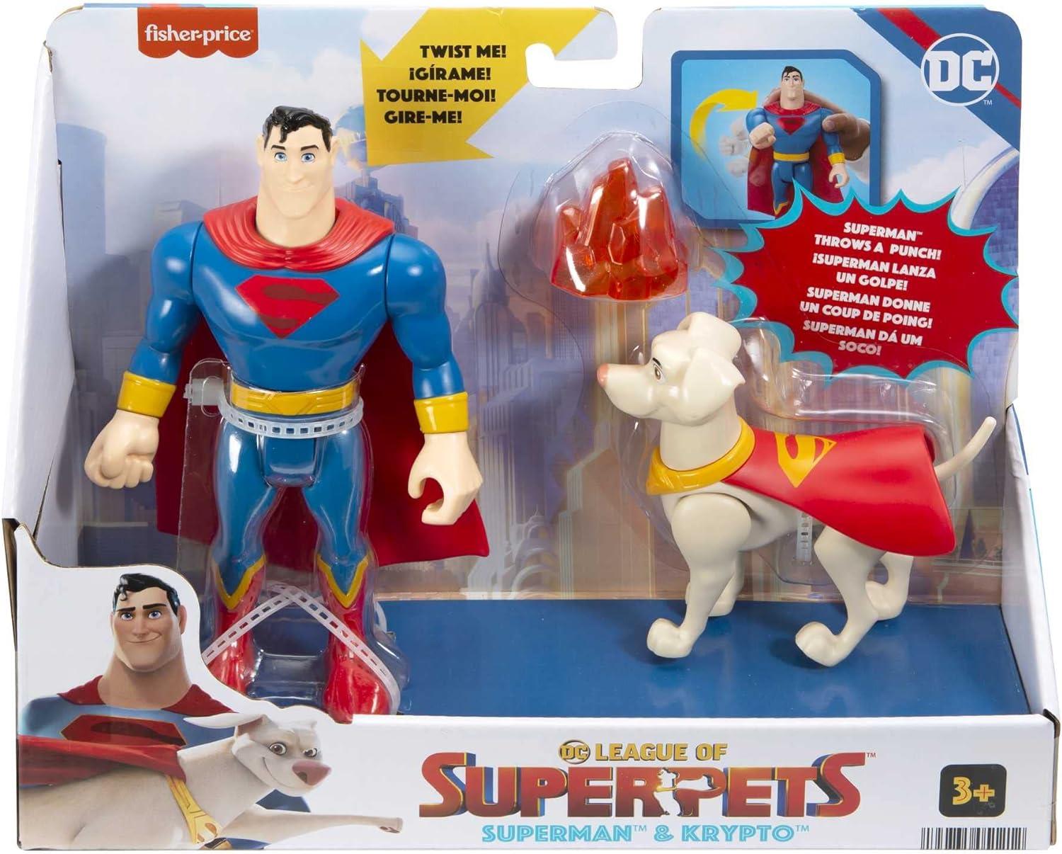 Imaginext DC League of Super Pets Kahramanlar ve Hayvanlar HGL01 - Superman & Krypto-Karakter Figürleri