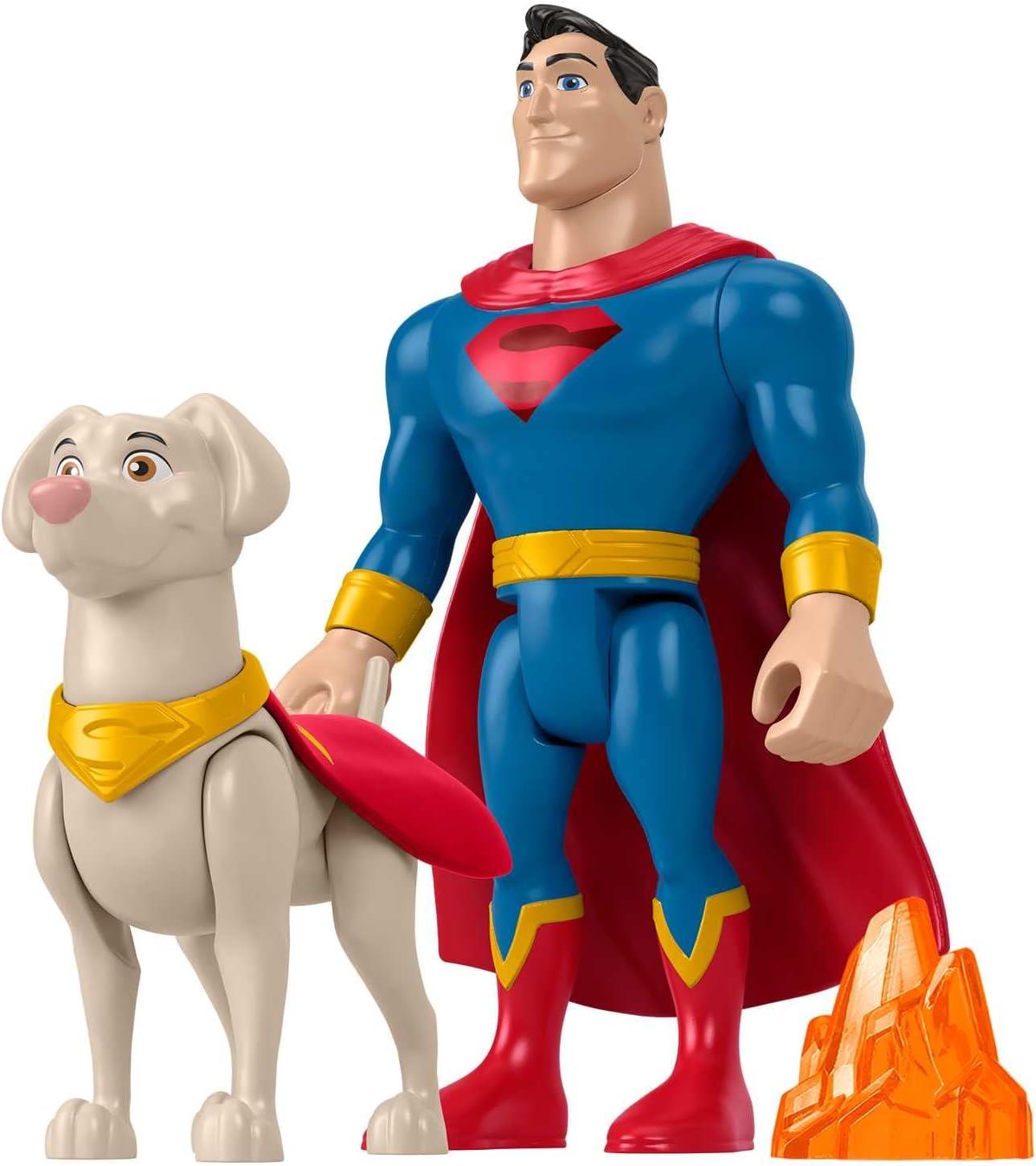 Imaginext DC League of Super Pets Kahramanlar ve Hayvanlar HGL01 - Superman & Krypto-Karakter Figürleri
