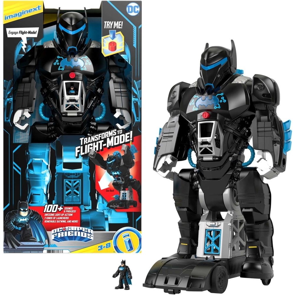 Imaginext Dc Super Friends Bat-Tech Batbot Oyun Seti, 3-8 Yaş Arası Çocuklar İçin GWT23-Karakter Figür