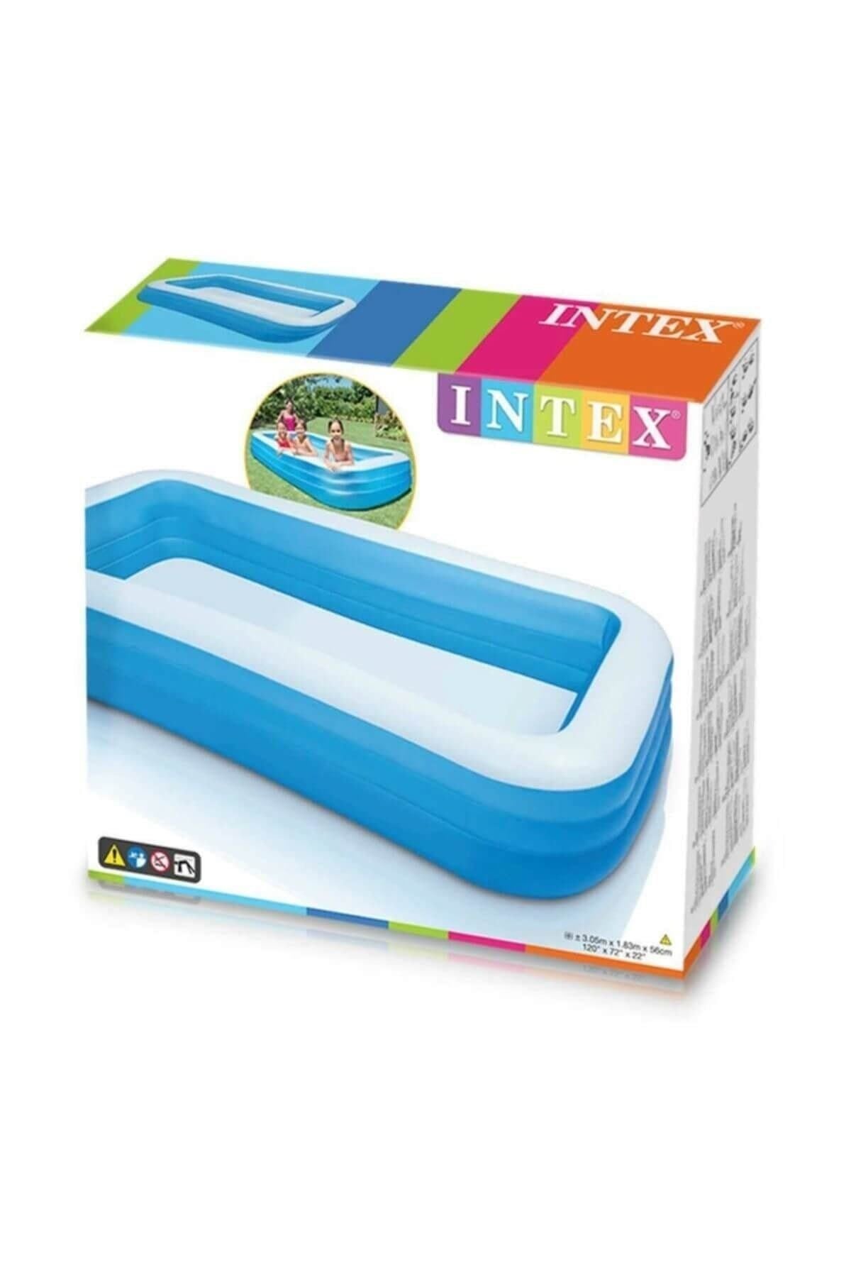 Intex Dikdörtgen Parti Aile Havuzu 305x183x56 cm-Deniz ve Havuz Ürünleri