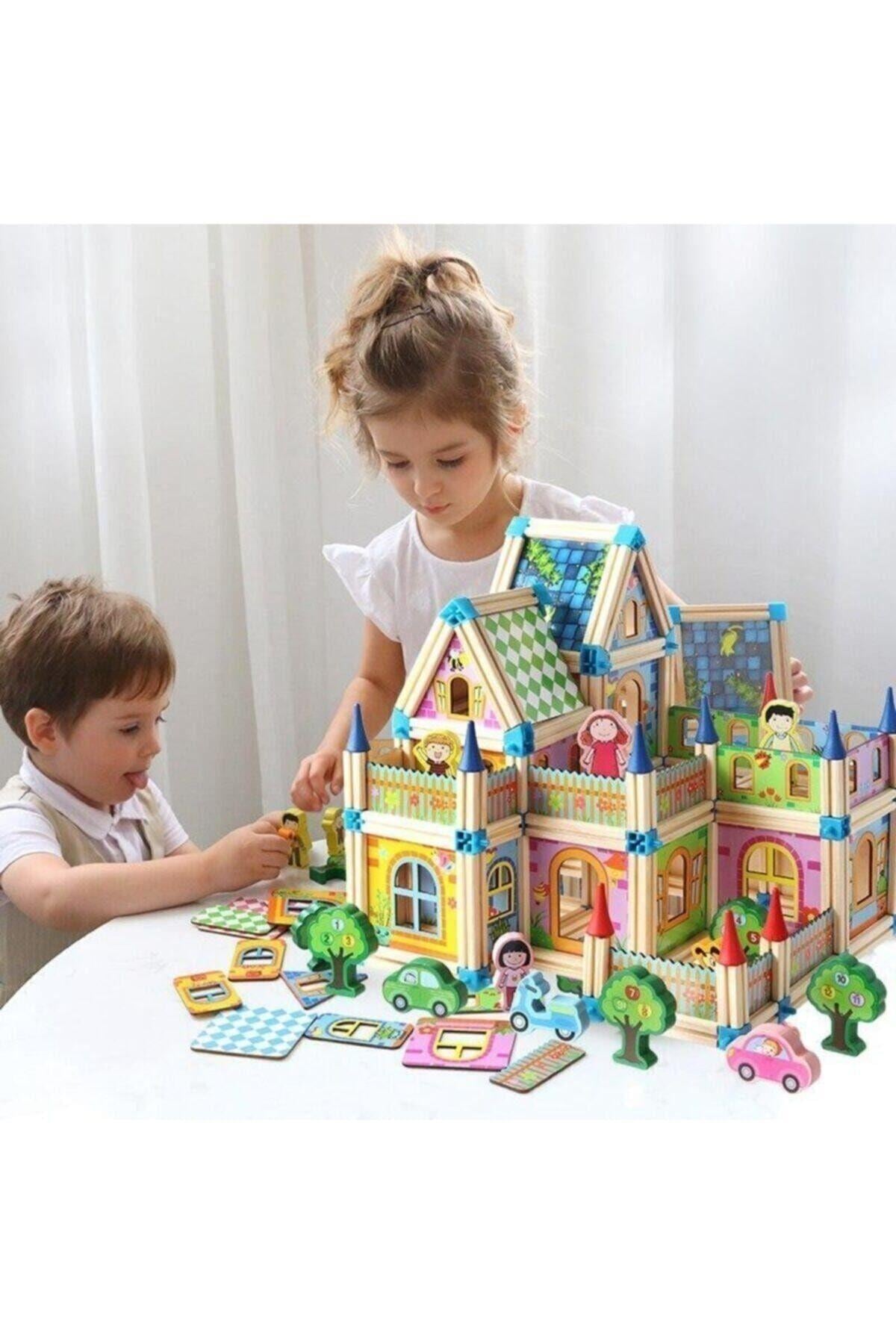 Kızılkaya Oyuncak Ahşap Mimari Yapı Blokları 128 Parça-Eğitici Oyuncak