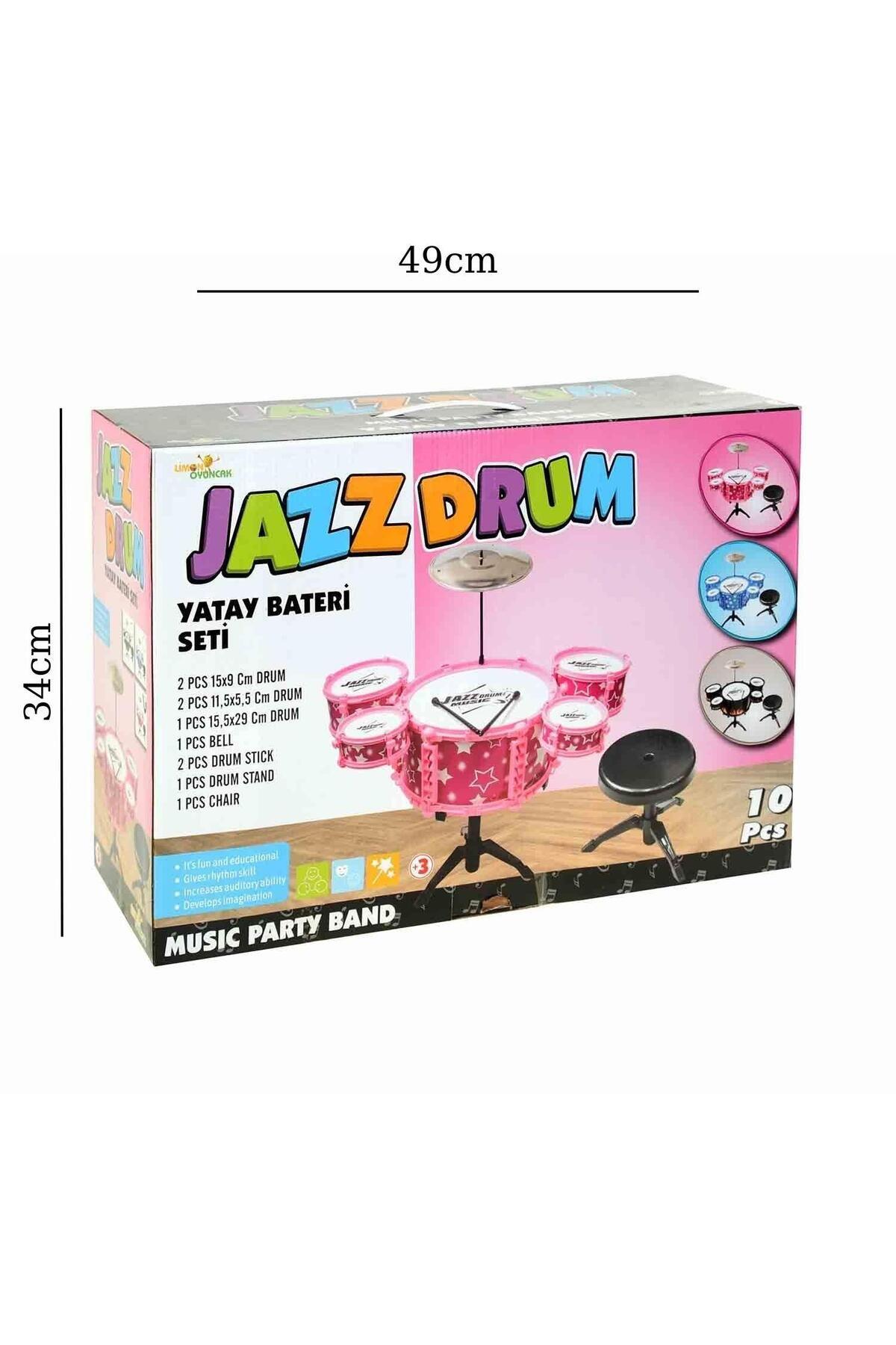 Kutulu 10 Parça Dikey Tabureli Bateri Seti-Müzik Aletleri