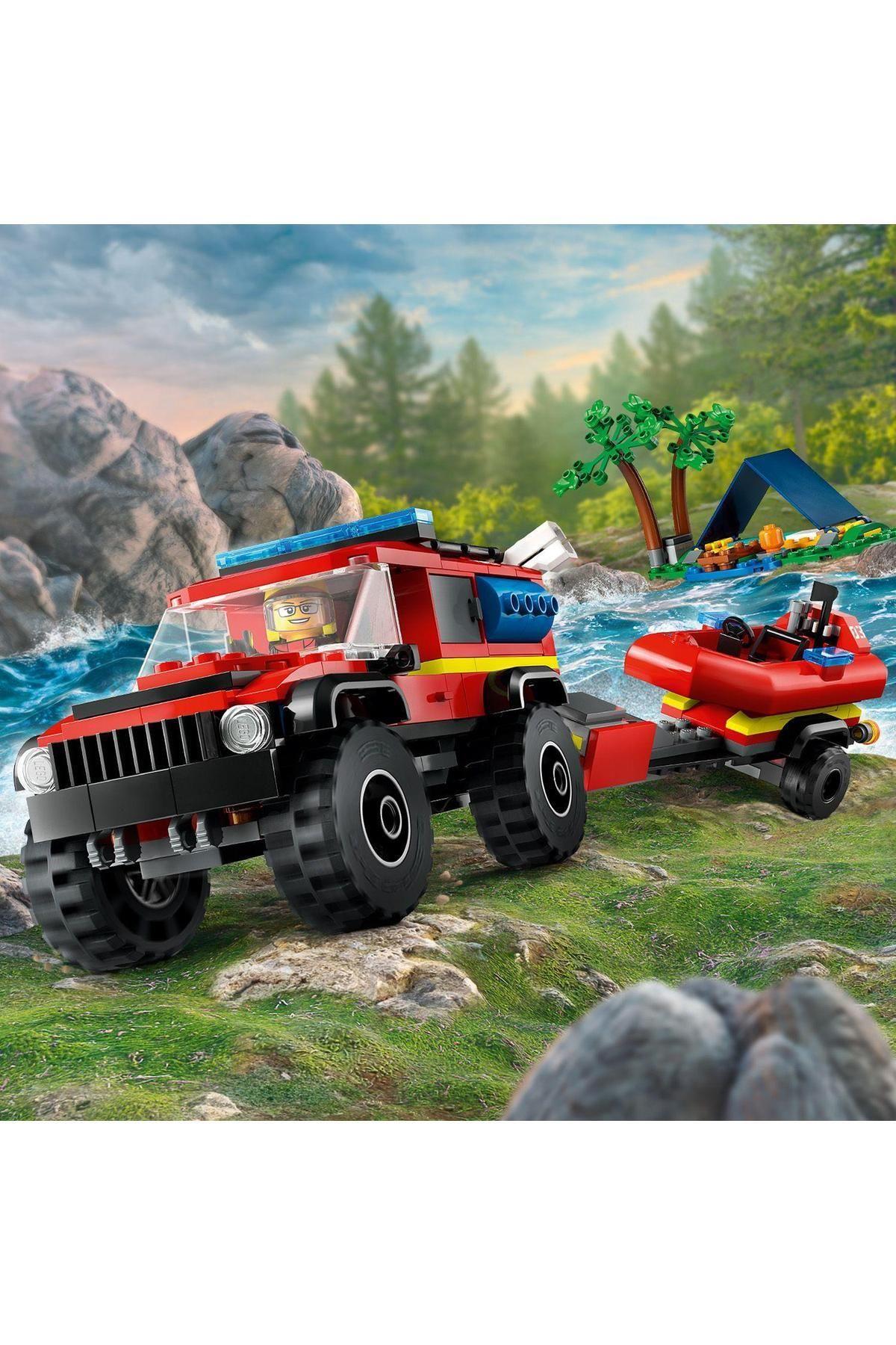 LEGO ® City 4x4 Kurtarma Botlu İtfaiye Kamyonu 60412 -  Yaratıcı Oyuncak Yapım Seti (301 Parça)-Lego