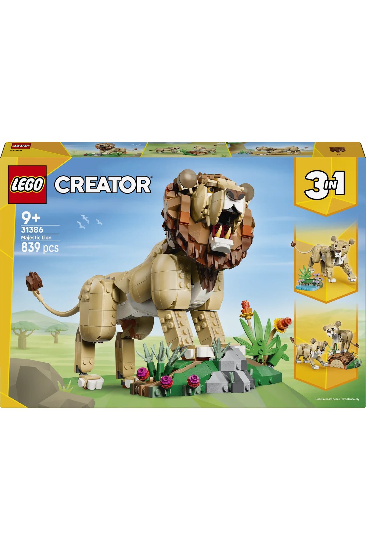 LEGO Creator 3’ü 1 Arada Vahşi Hayvanlar: Görkemli Aslan 31386-Lego